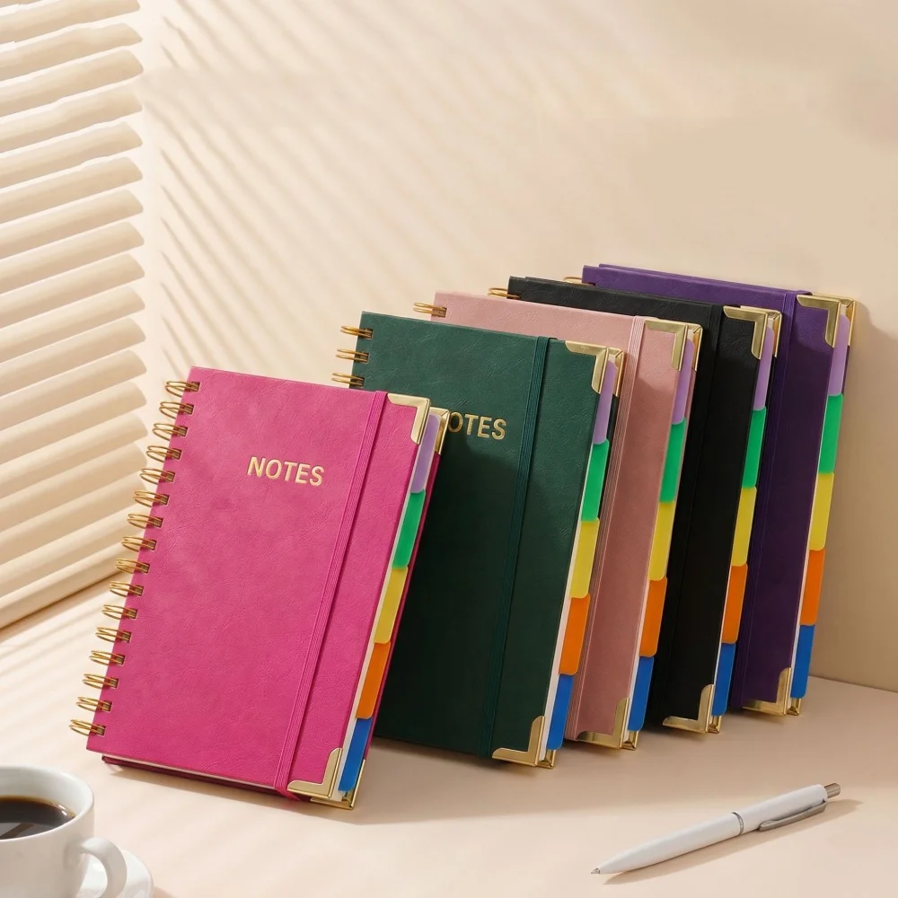 Vintage Leather Journal Notebook - A5 Hardcover Spiral Notebook 300 Pages
