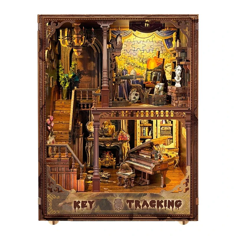 Miniature Bookshelf Key Tracki - Diy Wooden Book Nook Kit Shelf Insert recension och pris