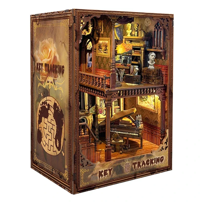 Miniature Bookshelf Key Tracki - Diy Wooden Book Nook Kit Shelf Insert recension och pris