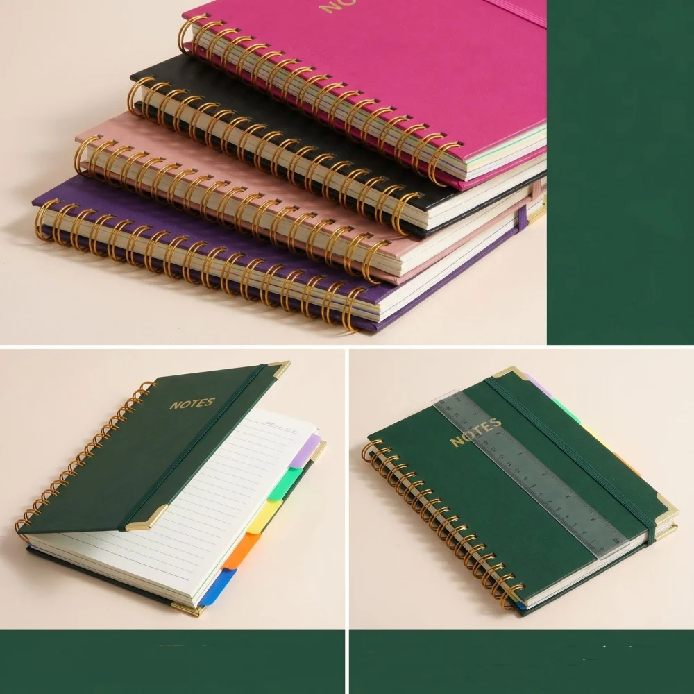 A5 Hardcover Spiral Notebook 3 - Vintage Leather Journal Notebook recension och pris