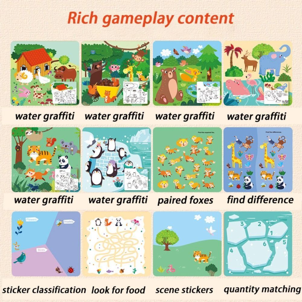 Reusable Water Drawing Montess - Reusable Water Magic Coloring Book recension och pris